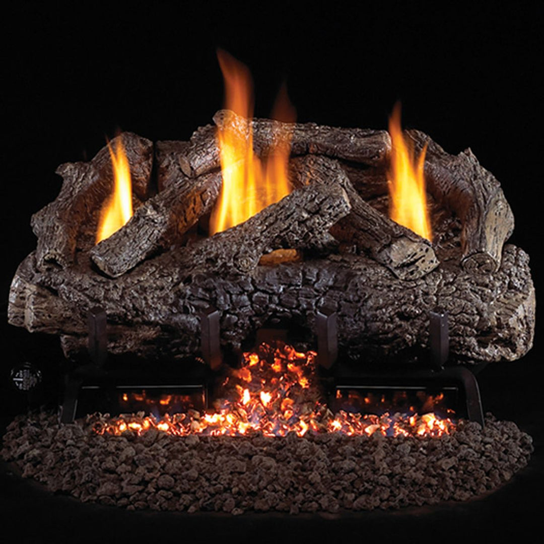 Peterson Real Fyre Charred Frontier Oak Ventless Gas Log Set - Liquid Propane