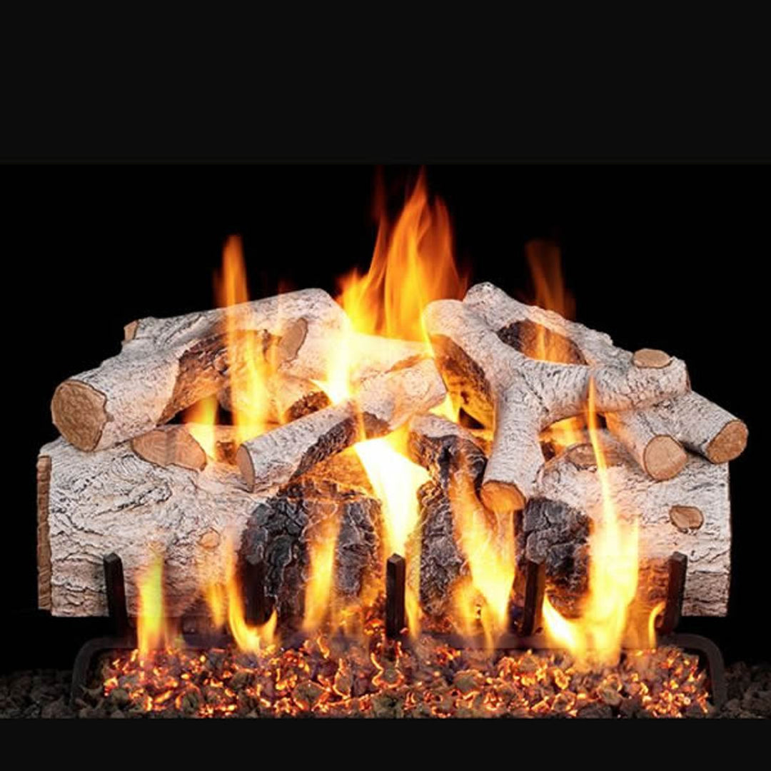 Real Fyre Charred Mountain Birch Vented Gas Log Set - Natural Gas
