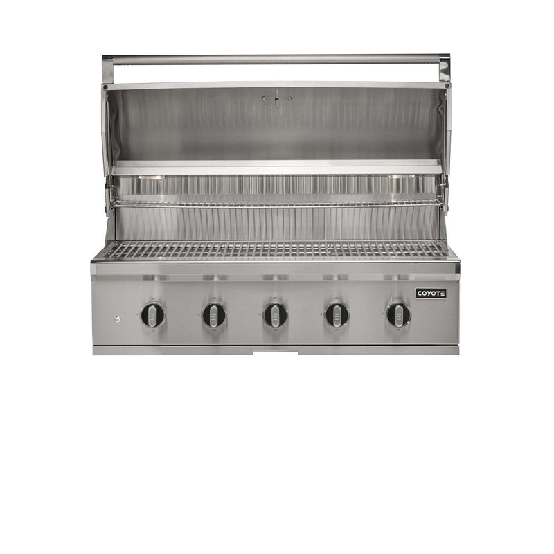 Coyote CL-Series 42-in 5-Burner Built-In Gas Grill w/ Lift-Assist Hood & Safety Valve - C3CL42