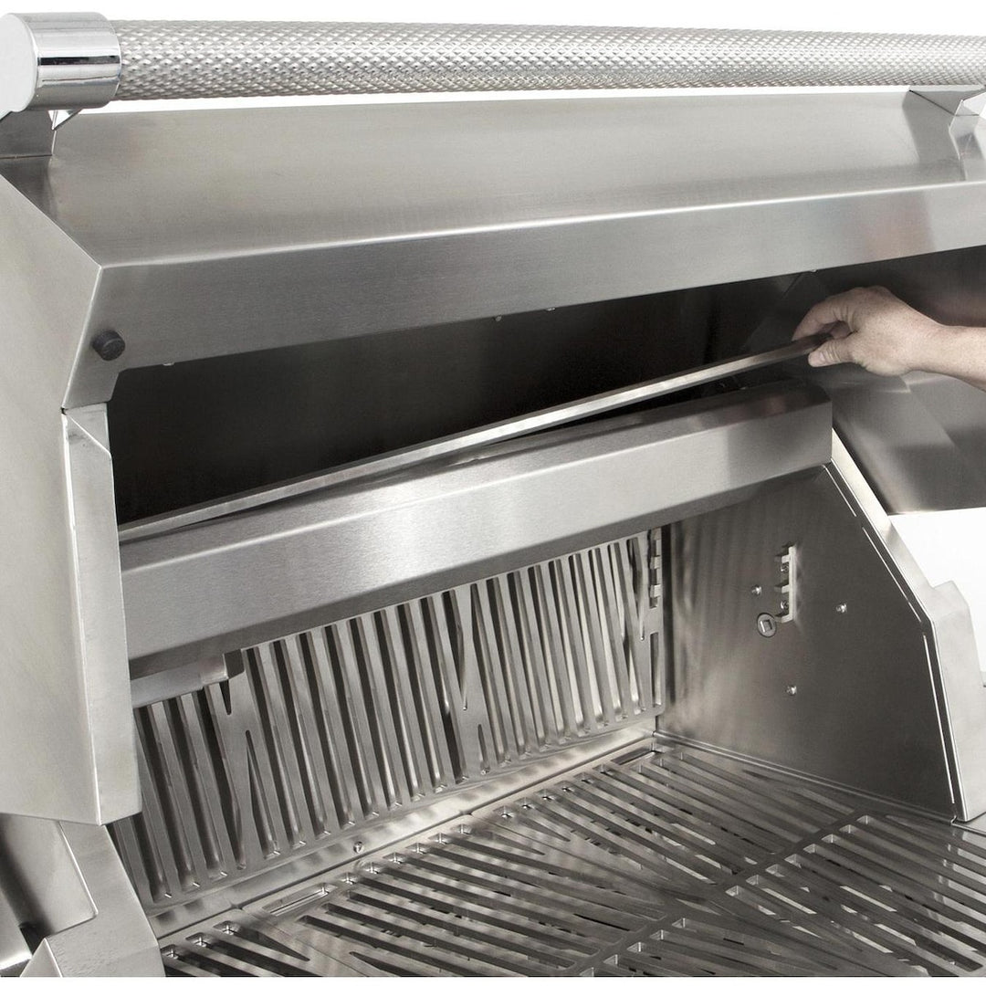 Hestan 30-Inch Gas Grill w/ Rotisserie On Double Door Tower Cart