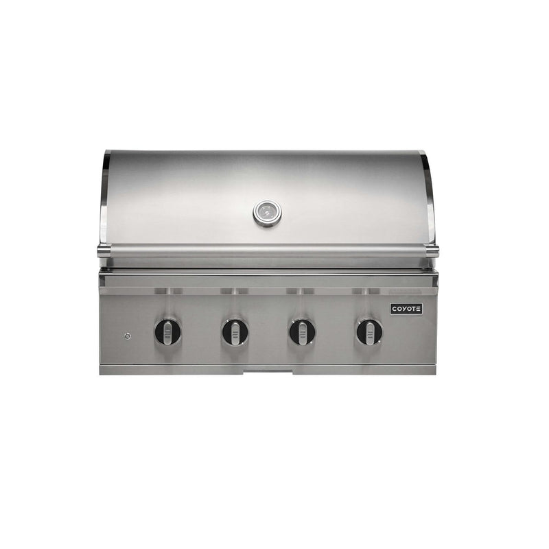 Coyote CL-Series 36-in 4-Burner Built-In Gas Grill w/ Lift-Assist Hood & Safety Valve - C3CL36