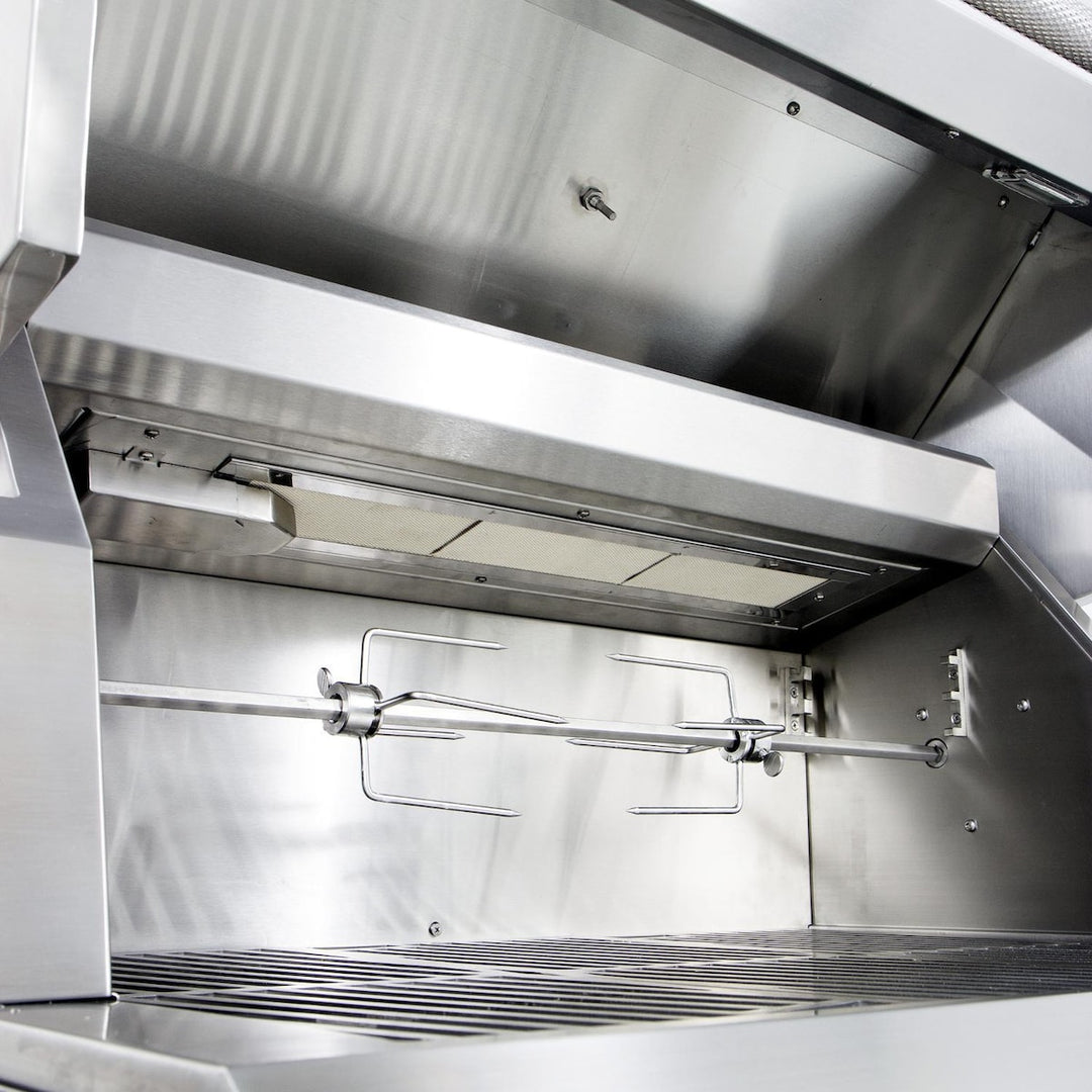 Hestan 30-Inch Gas Grill w/ Rotisserie On Double Door Tower Cart