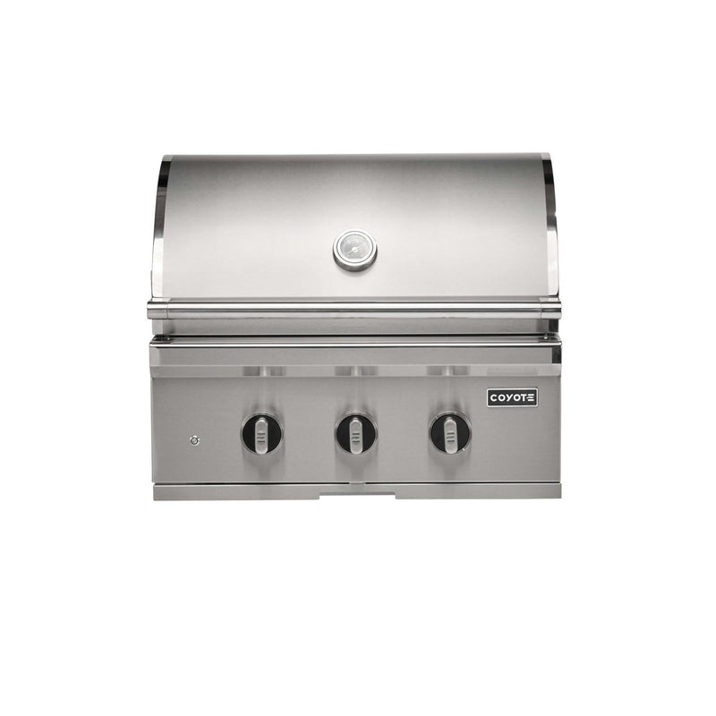 Coyote SL-Series 30-in 2-Burner Built-In Grill w/ Sear Burner, Rotisserie, & Safety Valve - C3SL30