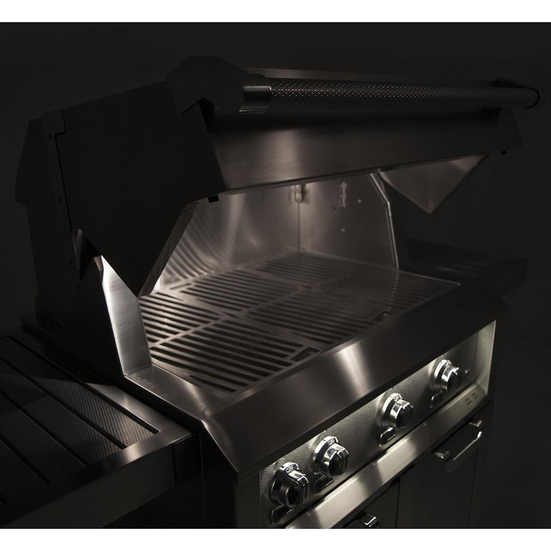 Hestan 30-Inch Gas Grill w/ Rotisserie On Double Door Tower Cart