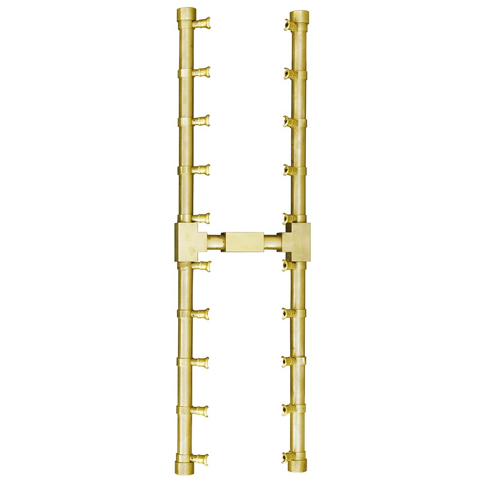 Firegear Pro Series Brass H-Shaped Gas Fire Pit Burner - FG-PSBRH