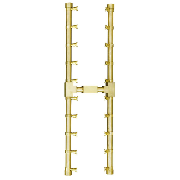 Firegear Pro Series Brass H-Shaped Gas Fire Pit Burner - FG-PSBRH