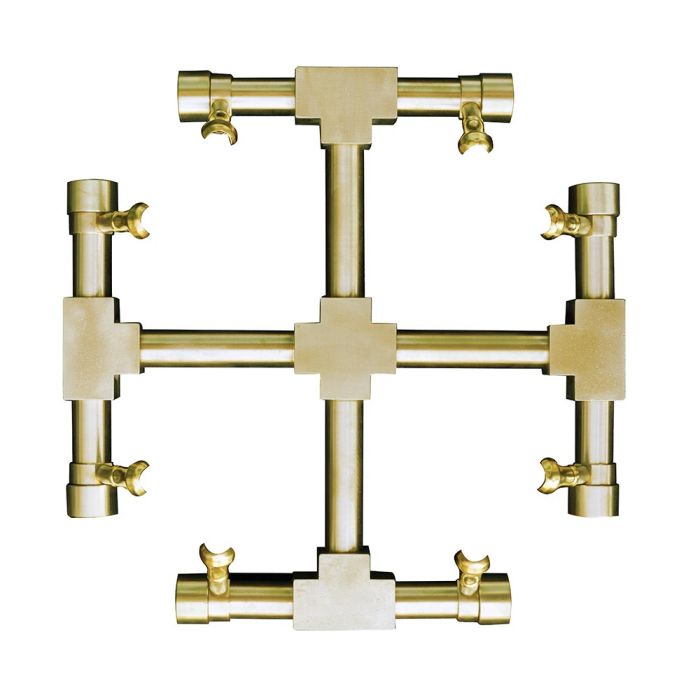 Firegear Pro Series Brass Gas Fire Pit Burning Snowflake - FG-PSBR-SF