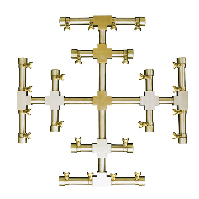 Firegear Pro Series Brass Gas Fire Pit Burning Snowflake - FG-PSBR-SF