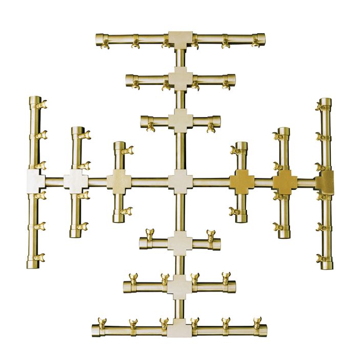 Firegear Pro Series Brass Gas Fire Pit Burning Snowflake - FG-PSBR-SF