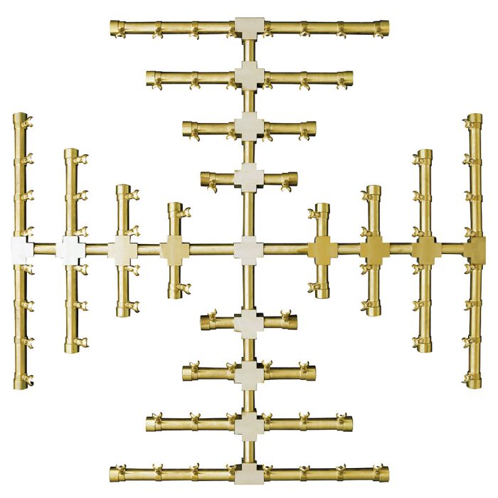 Firegear Pro Series Brass Gas Fire Pit Burning Snowflake - FG-PSBR-SF