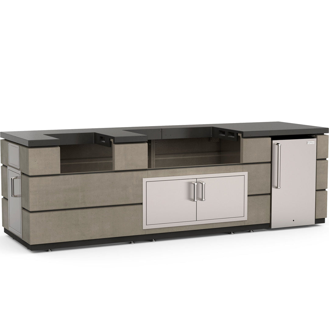 Fire Magic Contemporary Pre-Fab Grill Island Bundle (35” x 115”) - IP79-SMR-115BA