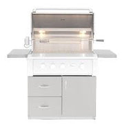 Outdoor grill with drawers on a white background