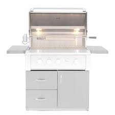 Outdoor grill with drawers on a white background
