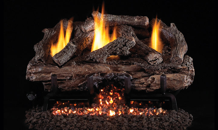 Peterson Real Fyre Charred Aged Split Ventless Refractory Gas Log Set - Natural Gas
