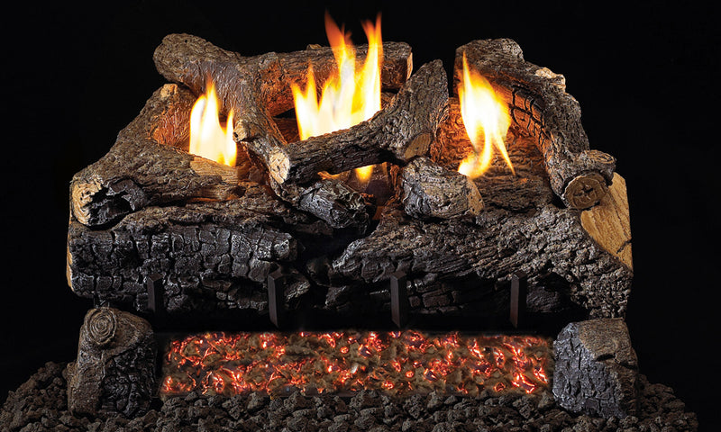 Peterson Real Fyre Evening Fyre Charred Ventless Gas Log Set - Liquid Propane