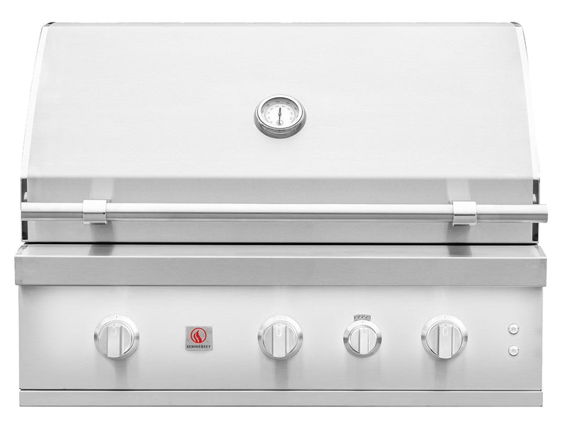 Summerset Quest 36-Inch 3 Burner Built-In Gas Grill with Rear Infrared Burner, Rotisserie Kit & Drop-In Griddle Plate - QST36